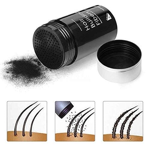 Image of Dexe Hair Building Fibres for Thinning Hairs | Natural Thickening Powder for Men & Women | Long-Lasting & Sweat-Resistant | (Black)