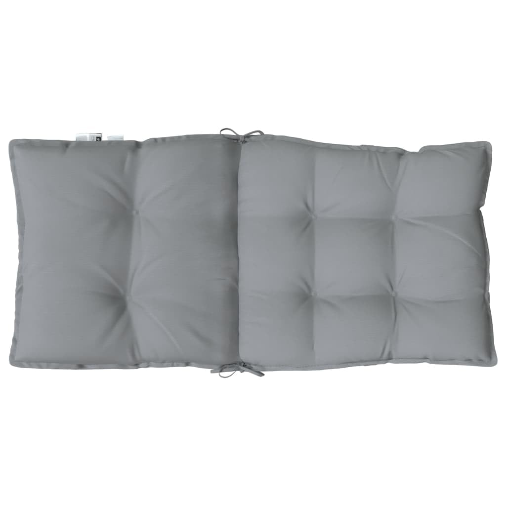 VidaXL Lot De 2 Coussins De Chaise Dossier Bas Taupe – Galettes Imperméables Anti-Glisse Tissu Oxford, Idéal Jardin & Terrasse