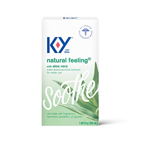 K-Y Natural Feeling Lube with Aloe Vera, Personal Lubricant, Water-Based Formula, Safe to Use with Silicone Toys and Condoms, for Men, Women and Couples, 1.69 FL OZ (Pack of 3) K-Y Natural Feeling Lube with Aloe Vera, Personal Lubricant, Water-Based Formula, Safe to Use with Silicone Toys and Condoms, for Men, Women and Couples, 1.69 FL OZ (Pack of 3)