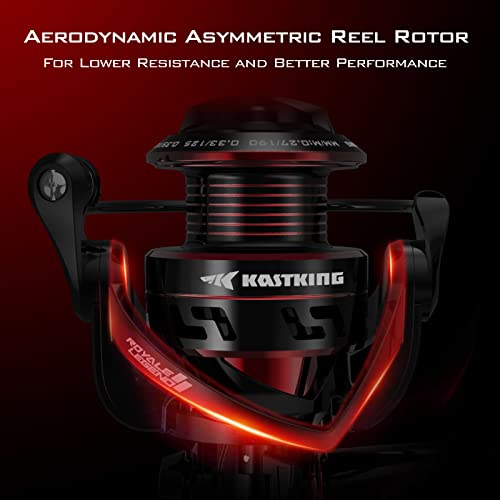 KastKing Royale Legend Fishing Reel - 5.2:1/6.2:1 Gear Ratio Spinning Reel, Up to 22 Lbs of Carbon Drag, 5+1/7+1 Stainless Steel Ball Bearings, Graphite Frame, Asymmetric Spinning Reel Rotor Design - Image 4