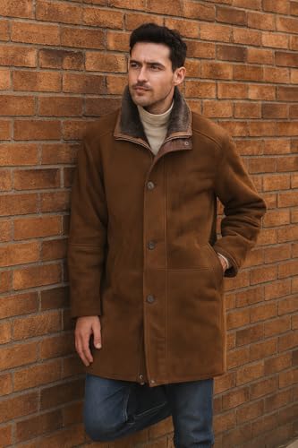 Mens Long-mire Sheriff Walt Robert Taylor Brown Suede Leather Coat Jacket Men3