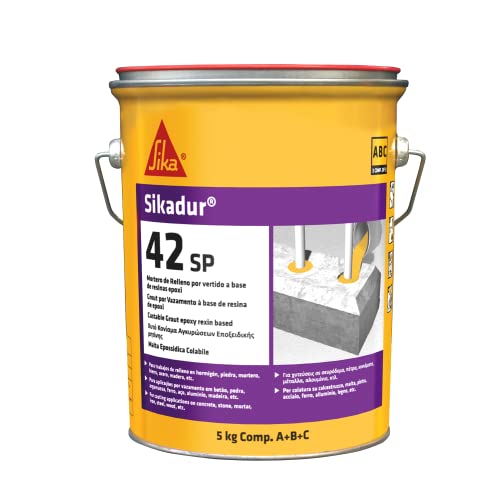 SIKA - Mortero autonivelante - Sikadur 42 SP gris - Para fijaciones, anclajes y rellenos - Varios materiales de construcción - Fraguado rápido - 5 kg