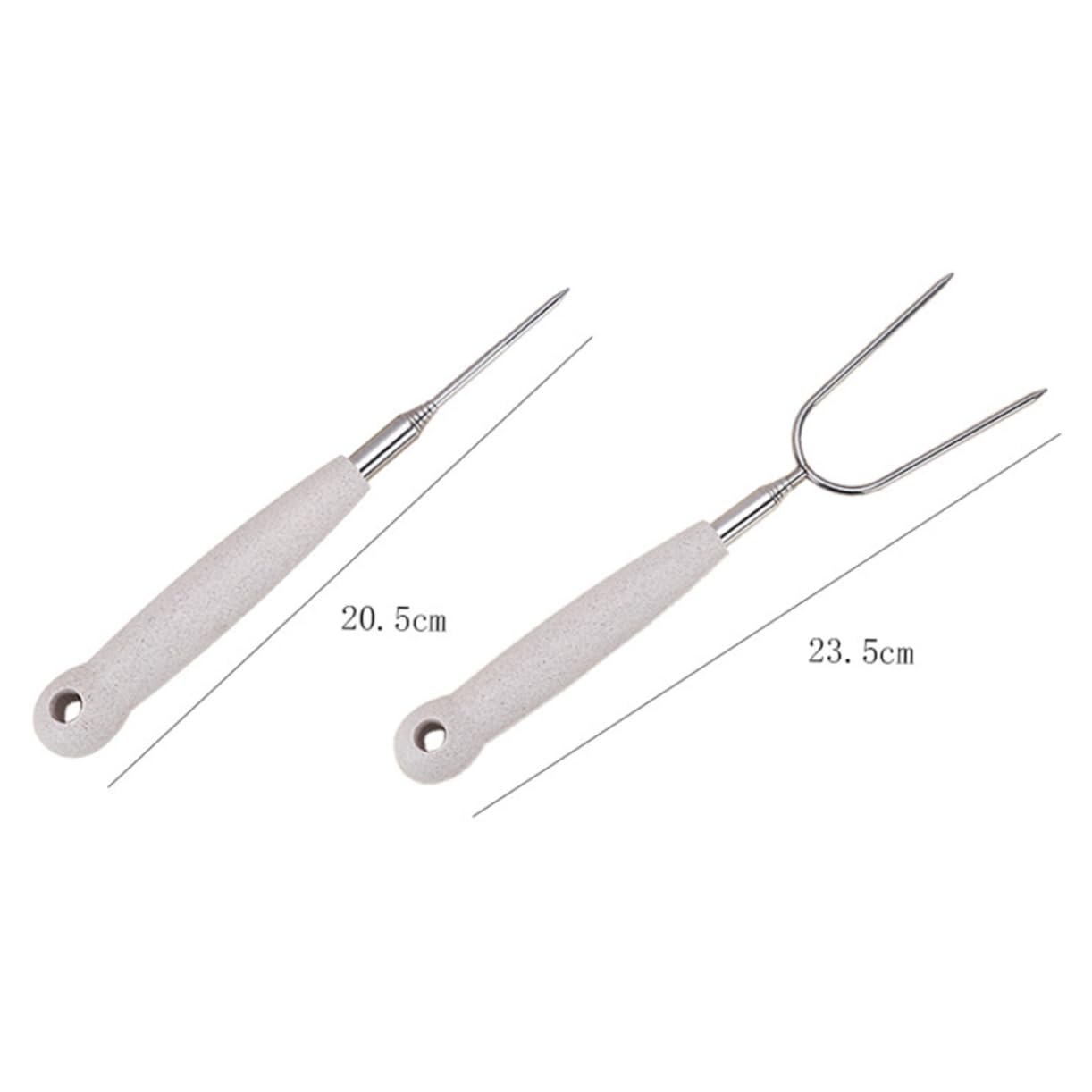 Toddmomy 3 Set Forchette Da Barbecue Inossidabile Forchettone Singolo Per Grigliate Outdoor Accessorio E Portatilper Salsicce Verdure E Smores 2 Pezzi*3
