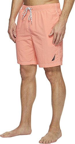 Image of Nautica Men's Solid Quick Dry Classic Logo Swim Trunk