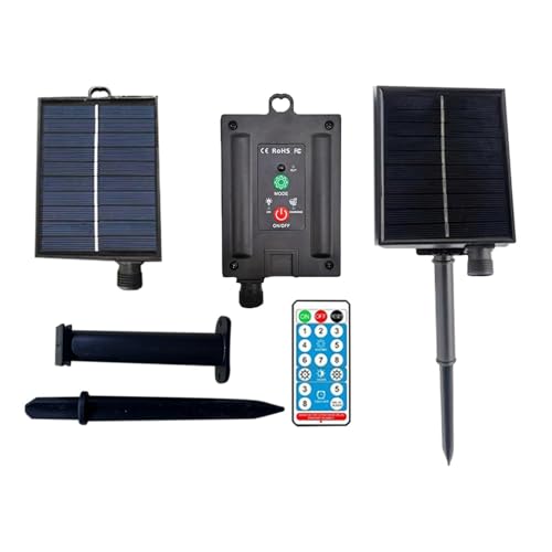 Solar Panel with Plug Outlet - Waterproof 31V Outdoor Solar Panel with Remote Control Electrical Equipment - for Garden Outdoor Farm Tent Fishing Patio Yard Pathway Shed Indoor