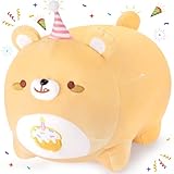 Birthday Gift Bear Plush Pillow-16'' Bear Plushies Anime Plush-Kawaii Birthday Plush Bear Plushie Stuffed Animals Cute Plushies, Bear Plush Pillow Panda Plushie Birthday Gifts for Kids Boys Girls