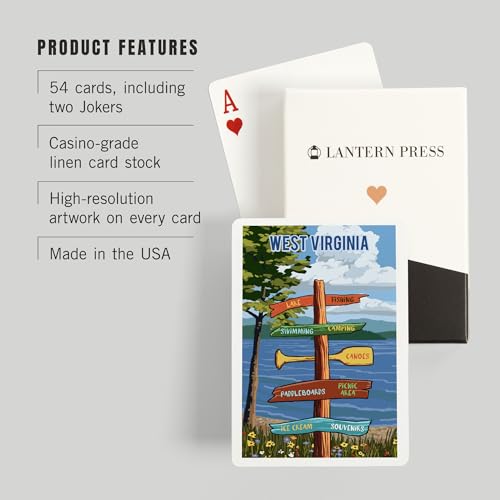 Lantern Press Baraja de Poker West Virginia 52 Cartas miniatura 3