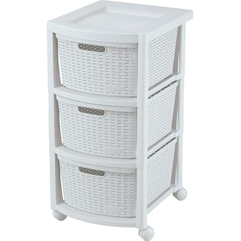 Rimax 10430 Three Drawer Rolling Cart in White Cover