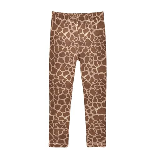 Giraffe Print Girls Toddler Leggings Kids Athletic Tights Pants Ankle Length 4-10 Year