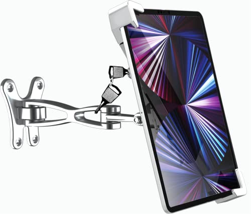 👍【Multi-Angolo Regolabile】La supporto muro ipad serratura può essere ruotata di 360 gradi in direzione orizzontale. Inoltre, l'articolazione centrale del braccio offre una regolazione massima di 270 gradi e anche l'articolazione della base può essere regolata di 180 gradi per soddisfare più angoli desiderati.