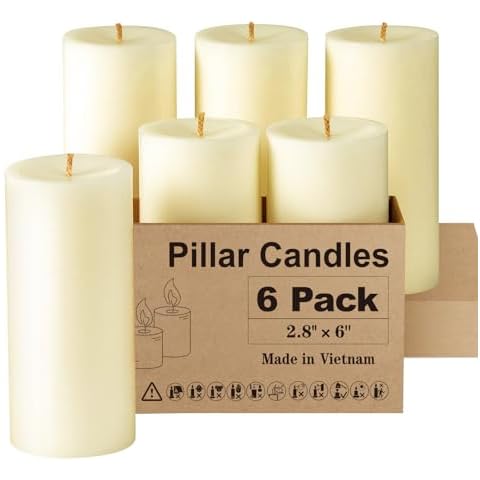 Ashlux Ivory Pillar Candles Set Cover