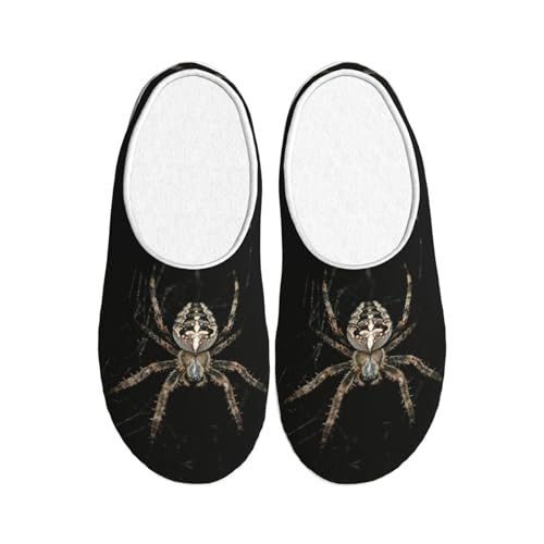 Pantoufles en peluche chaudes et antidérapantes EdWal motif araignée
