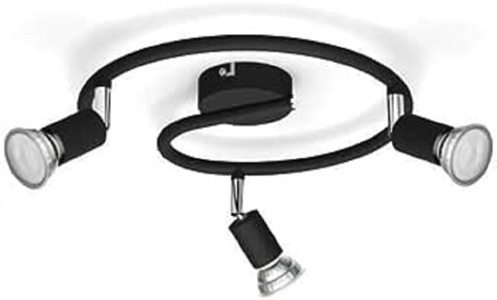 PHILIPS Limbali 3-er Deckenspots (50 W), kreisförmige Deckenleuchte mit drei flexiblen Spots, GU10 Leuchte ohne Leuchtmittel, schwarz