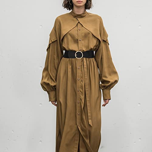 Women Wide Stretchy Waist Belt - 2 Pack Womens Elastic Belts Vintage Wide Cinch Belt for Dress(S,Black+Brown) - Image 4