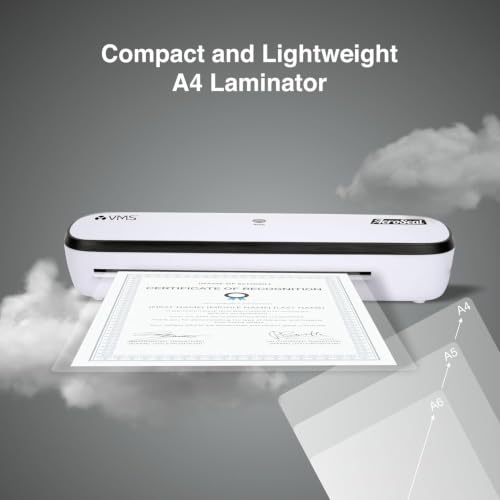 Image of VMS AeroSeal A4 Hot & Cold Lamination Machine | 2 Roller System | Quick 3-5Min Warm-Up | Fits Upto 9 Inch Wide Pages