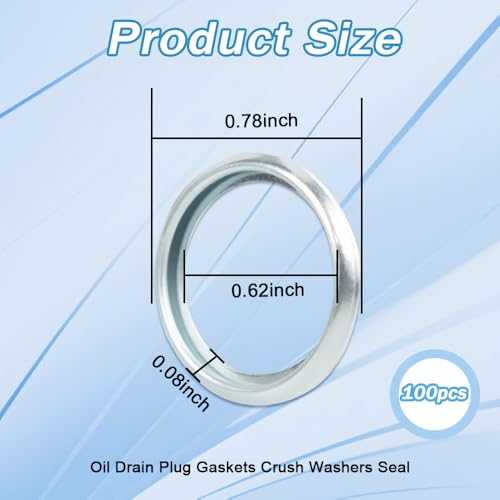 Image of 100PCS 803916010 16mm Oil Drain Plug Gaskets Crush Washers Seal Compatible with withSubaru Models Replaces 095159 21677 17000700