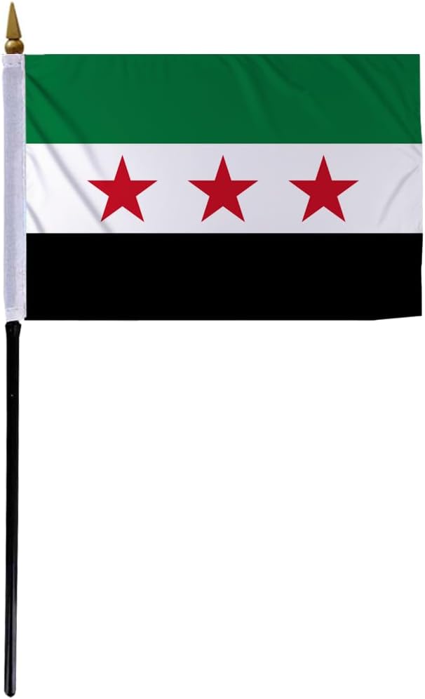 AGAS Syrian (Republic) Country Flag 2x3ft Syria Freedom Flag 3 Star Free Army Banner Nylon