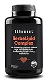 BerbeLipid Complex, con Berberina, Levadura de Arroz Rojo, Policosanol, Q10, Astaxantina, Ácido Fólico y Vitamina B1, 120 Cápsulas | Vegano, No-GMO | Zenement