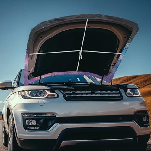 Image of Forest Lion Car Hood Cover All Weather Protection Automotive Exterior Accessories Universal Fit Hood Covers for Cars, Trucks, SUV, or Van Full Coverage with Elastic Band