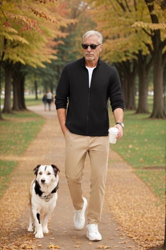 COOFANDY Mens Fleece Jacket Zip Up Lightweight Sweater Jackets Casual Warm with Pockets for Home Office Hiking4