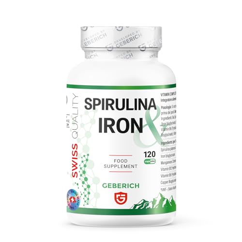 Complemento Iron Spirulina – Energía y Bienestar General – con Espirulina, Hierro y Vitamina B12 – 120 Cápsulas
