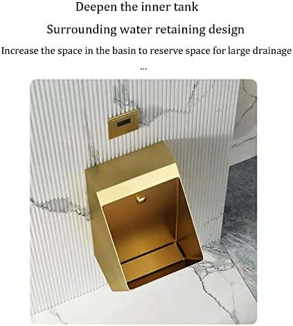 Wall Mounted Urinal 304 Stainless Steel urinals, Induction Drainage Public Toilet urinals, Commercial Washout Urinal,Urinal Funnel Toilet Bathroom Accessory for Home(Black-A)
