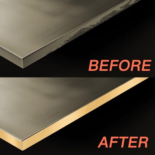Image of GSCIT Club Gold Edge Banding, 1 /2 Inch x 25ft Aluminum Brushed Edge Banding Brass PVC Edge Trim for Cabinet Repair