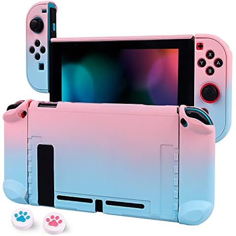 CHIN FAI Dockable Case for Nintendo Switch, Hard Shell Grip Case for Nintendo Switch Console and Joy-Con Controllers with 2 Thumbsticks Cover