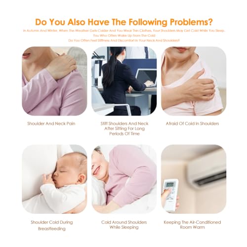 Akozon Shoulder Cape For Women Warm Shoulder Shawl Cape For Women Heated Shawl Wraps Washable Neck Heat Pad Double-Sided Plush Shoulder Warmers Shawl for Winter Bed Jackets For Elderly Women2