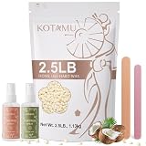 KOTAMU Hard Wax Beads for Women & Men Hair Removal, Cream Wax Beans for Full Body Sensitive Skin Chest Back Leg Facial Bikini Brazilian Waxing, 2.5lb Refill Waxing Beads Target Thick & Thin Hair