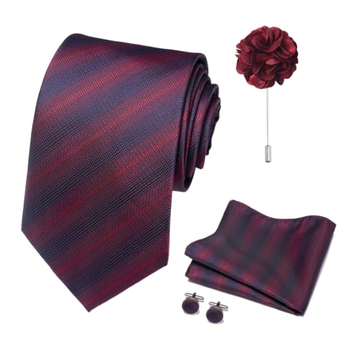 Image of joy alice 70 Colors Ties Set Men Mixed Color Necktie Handkerchief Cufflinks Brooch 3.15 Formal