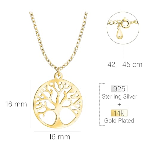 Collier en Argent 925 Sofia Milani, pendentif arbre cercle, source d'harmonie - 4