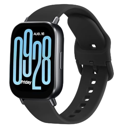 Mugust Armband für Xiaomi Redmi Watch 5 Lite Armband Weich Silikon Uhrenarmband für Herren Damen 22mm Ersatzband für Xiaomi Redmi Watch 5 Active/Lite (Schwarz)