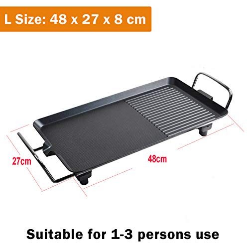 Teppanyaki Grill Meat Pan Electric Indoor BBQ Grill 1500W Fast Heat Up Griddle for Korean BBQ, Steaks, Fried Salmon and Pancake, Suitable for 1-4 Persons Use - Image 2
