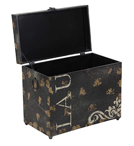 Deco 79 Metal Live Love Laugh Box With Hinged Lid, Set Of 3 16", 12", 9"W, Multi Colored #TOP6