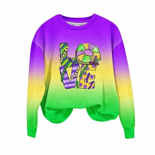 Luckywaqng Mujeres Tops Traje para Mujer Colorido Impreso Tuesday Nueva Sudadera Cruise Carnaval Jersey Mi carrito, verde menta, XXL