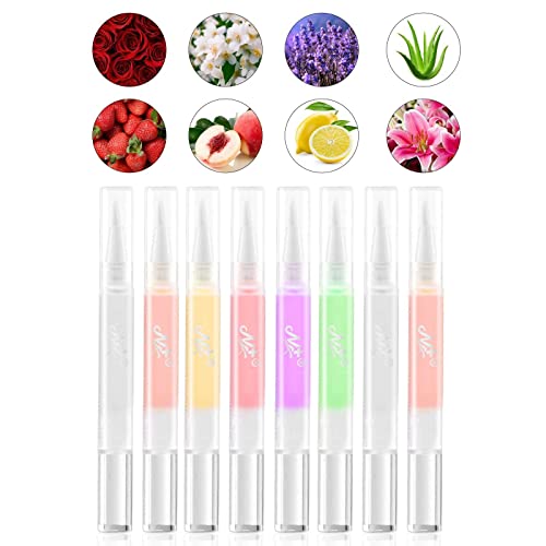 Aceite para Cuticulas, 8 pcs Pluma L¡§¡épiz para Cuidado de U?as para Esmalte para Quitar Callos Cover