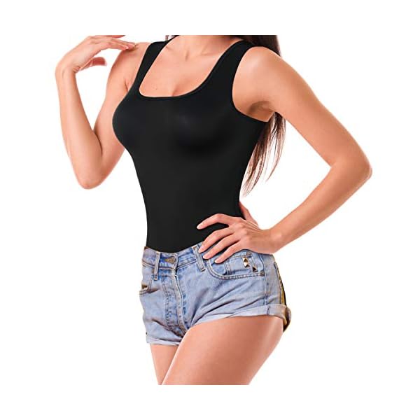 Irisnaya-Shapewear-Bodysuit-Scoop-Neck-Tank-Tops-for-Women-Tummy-Control-Waist-Trainer-Vest-Full-Body-Shaper Irisnaya Shapewear Bodysuit Scoop Neck Tank Tops for Women Tummy Control Waist Trainer Vest Full Body Shaper (3XL, Black)
