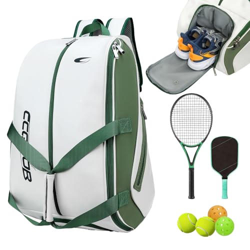 CCGTIOR Tennis Bag with Racket, Shoe, and Ball Compartments