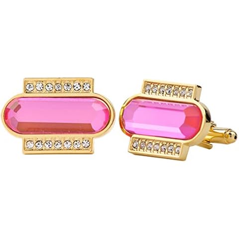 Vittorio Vico Capsule Colored Crystal Diamond Set Cufflinks by Classy Cufflinks pink Cover