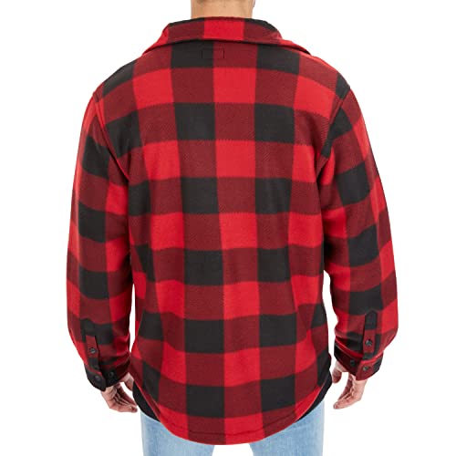 Image of Smith's Workwear Men's Sherpa-lined Plaid Fleece Shirt Jacket