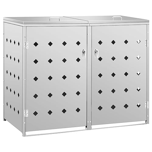 vidaXL Mülltonnenbox für 2 Tonnen Müllbox...
