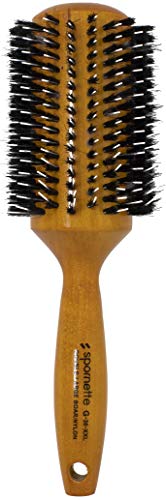 Spornette Porcupine 3 inch Nylon and Boar Bristle Round Brush (G-36XXL) Wood Handle