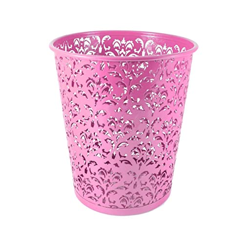 Papelera de Metal Reciclado Redonda. Oficina/Habitación, diseño Original Hogar y más - Rosa Cover