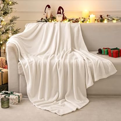 MIULEE Kuscheldecke Flauschig Decke Fleecedecke Wohndecken Couchdecke Flauschig Überwurf Mikrofaser Tagesdecke Sofadecke Blanket Für Bett Sofa Schlafzimmer Büro 150x200 cm Weiß