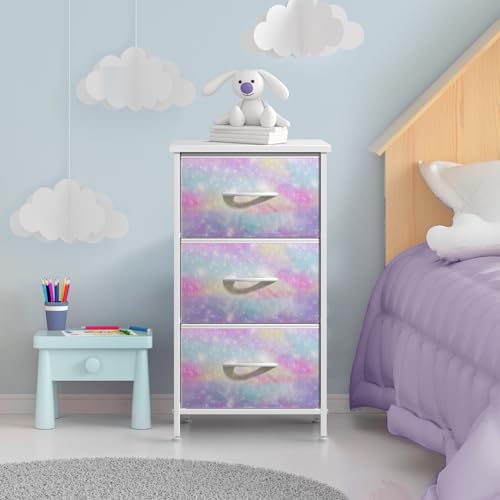Sorbus Kids Nightstand, Fabric Drawers (Watercolor, 3 Drawer) - image 2