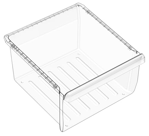 UPGRADED DA97-08693B Refrigerator Crisper Drawer Compatible with Samsung Refrigerator Drawer Replacement Bin RS25J500DSR RS261MDRS RS25H5000SR RS25J500DSG Samsung Fridge Drawers Replacement Part Upper