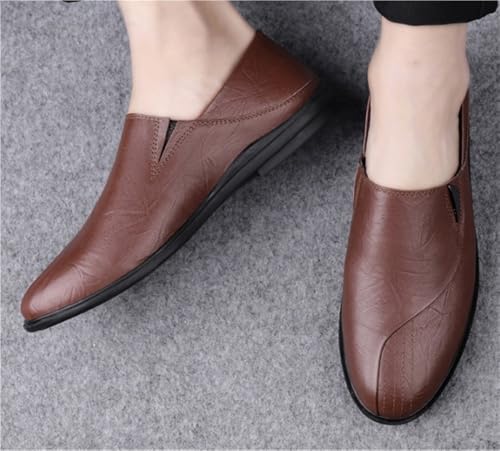 Mens Leather Loafers Slip On Shoes Comfortable Prom Casual Shoes Flexible Round Toe Driving Loafers for Men3