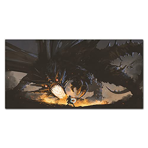 Décoration murale verre trempé 100x50cm et impression photo dragon