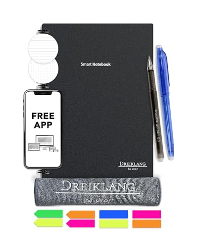 Dreiklang be smart® Taccuino digitale riutilizzabile (Nero, A 4)
